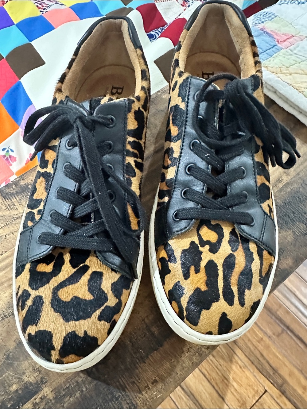 Born Leopard Print Calf Hair Sneakers Womens 10 M Animal Print Shoes Jungle